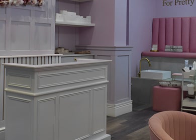 Modern, chic reception and seating area at Vintage, Salford, England, GB.