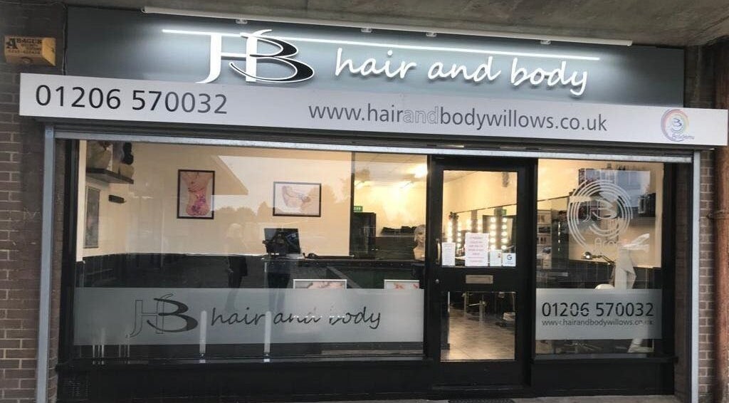 Front view of Hair and Body salon in Colchester, England, GB.