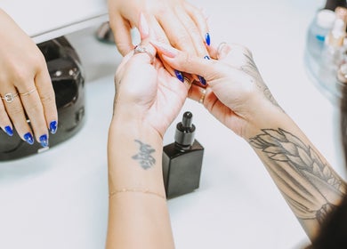 Professional manicure at So Nailz, Draper, Utah, US showing detailed hand and nail care.