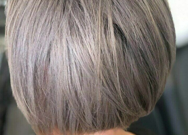 Stylish silver bob cut at Mirrors of Airdrie, Airdrie, Scotland, GB, showcasing expert hair styling.