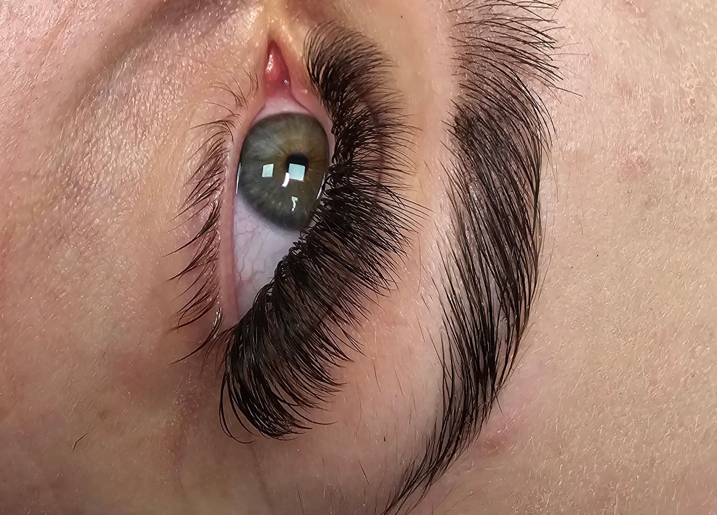 Close-up of expertly styled eyelashes at Jane Smith Beauty, Wellingborough, England, GB for stunning lash results.