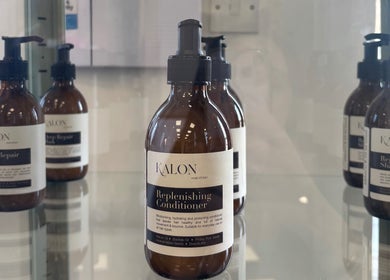 Kalon Hair Studio's premium products displayed in Edinburgh, Scotland, GB offering rejuvenating care.