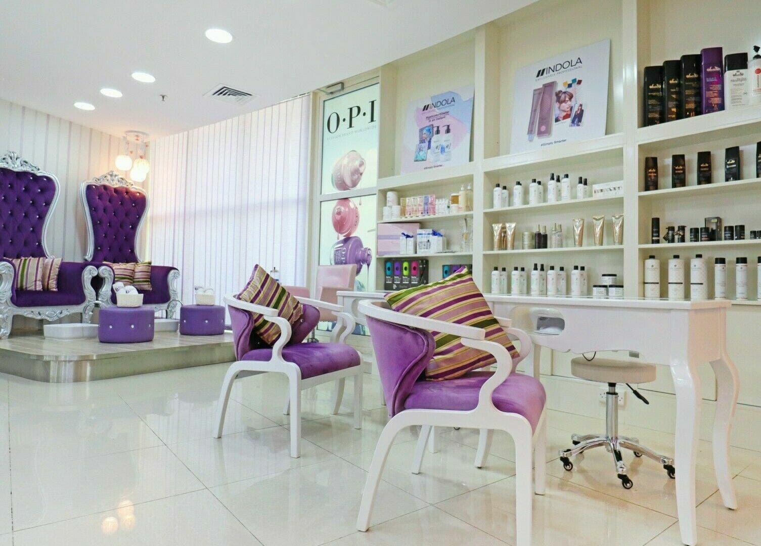 Luxurious seating and product display at Cleopatra Beauty Salon & Spa, Dubai, Dubai, AE