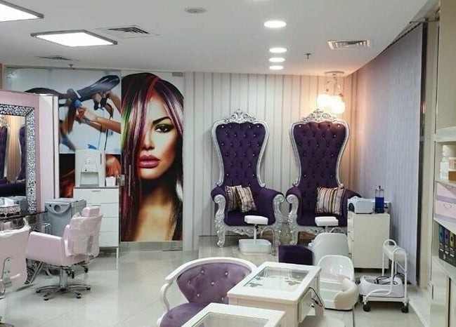 Luxurious seating and decor in Cleopatra Beauty Salon & Spa, Dubai, Dubai, AE, showcasing elegance and style.