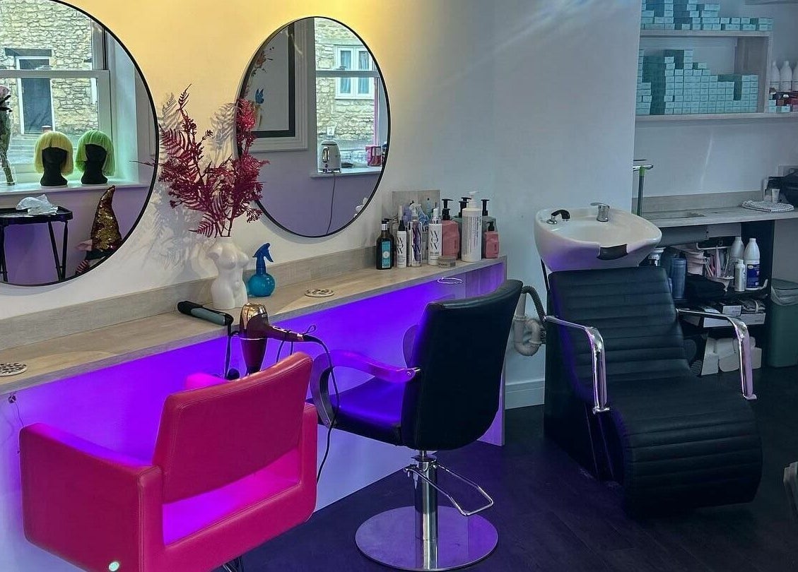 Chic styling area at The Look, Abingdon, England, GB with vibrant seating and modern décor.