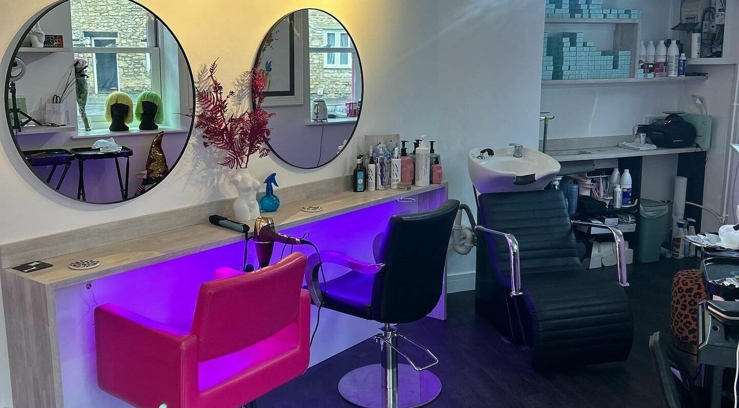 Chic styling area at The Look, Abingdon, England, GB with vibrant seating and modern décor.