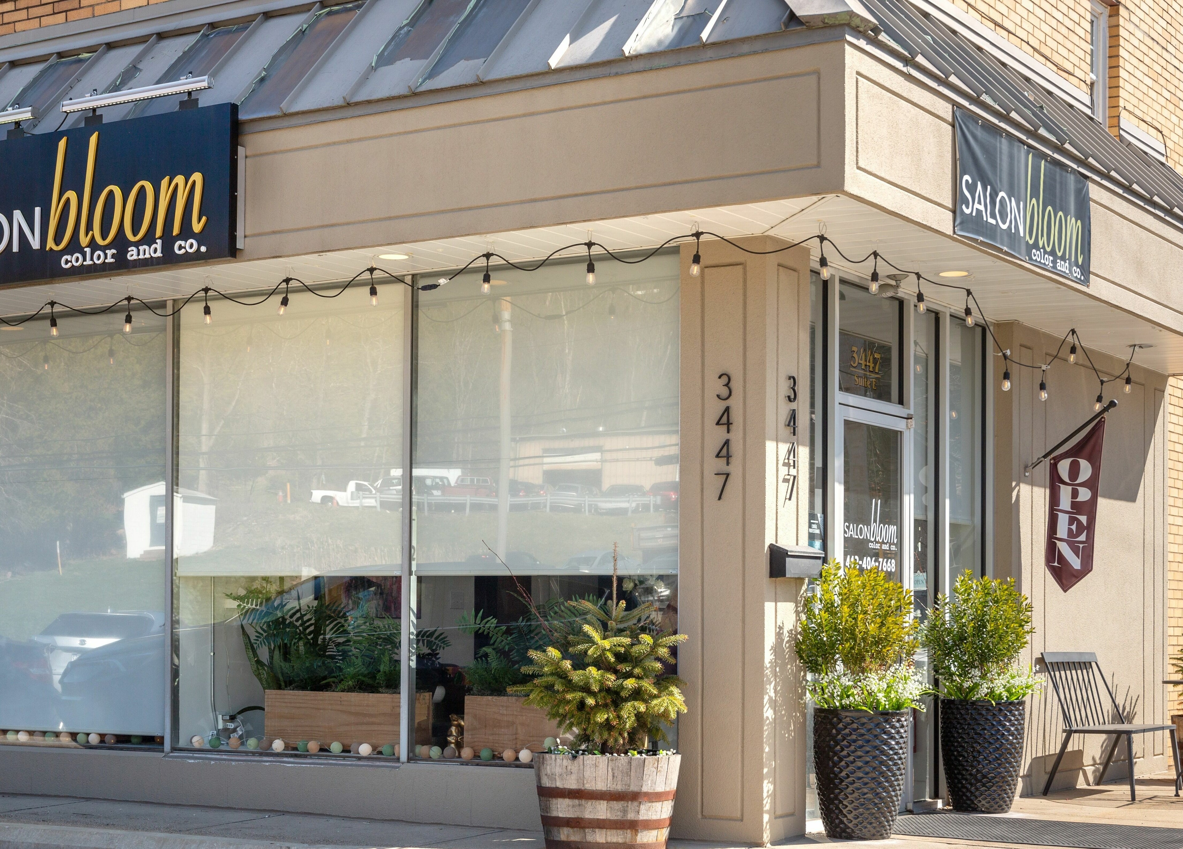Salon Bloom Color and Co. facade in Glenshaw, Pennsylvania, US with welcoming entrance and signage.