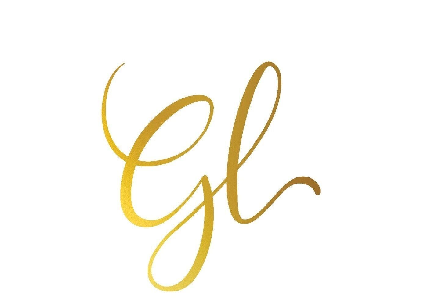 Stylish golden logo of G L Aesthetics in Tynemouth, England, GB, symbolizing luxury in beauty and wellness.
