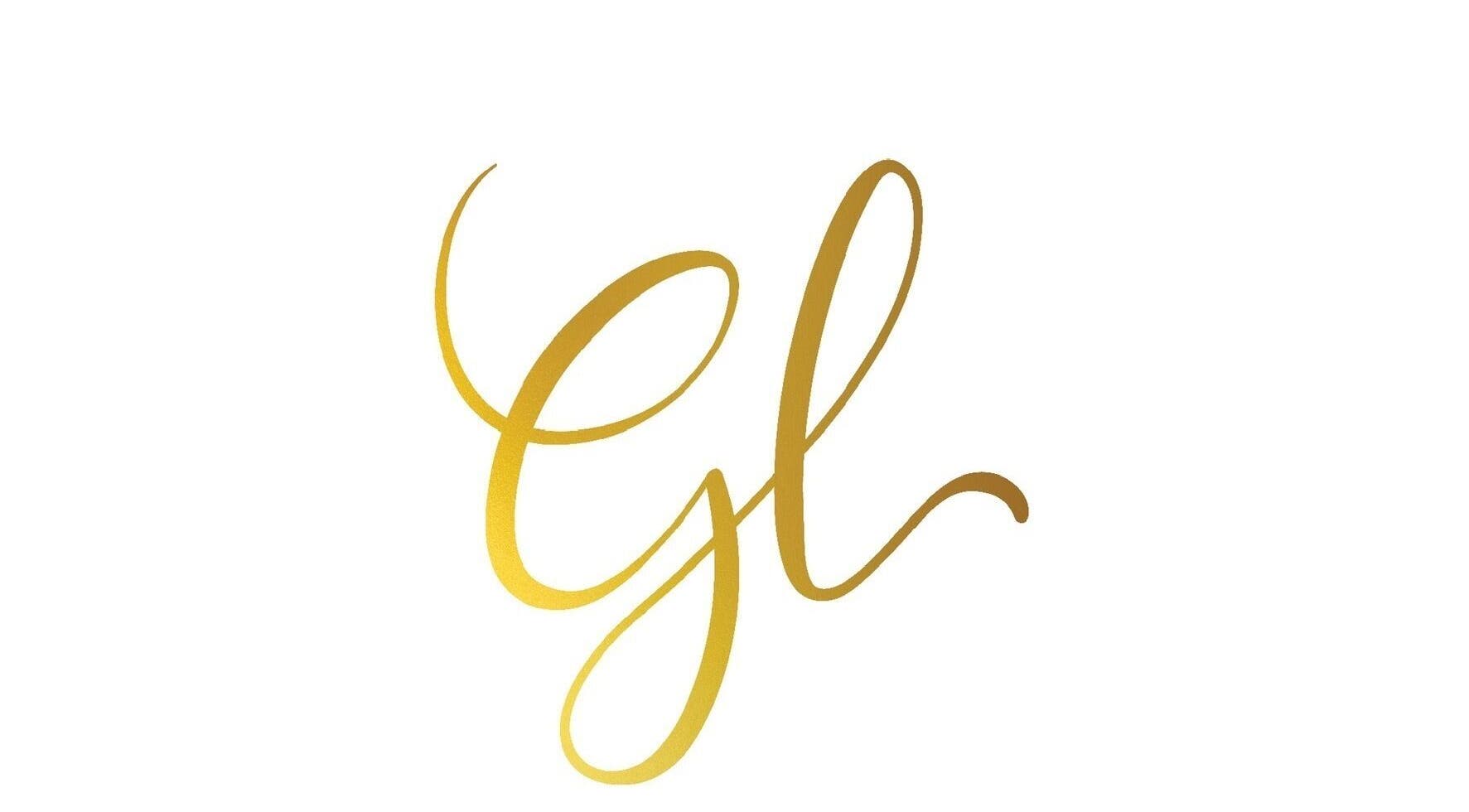 Stylish golden logo of G L Aesthetics in Tynemouth, England, GB, symbolizing luxury in beauty and wellness.