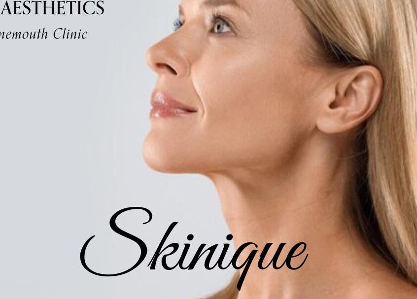 Side profile of a woman with glowing skin at G L Aesthetics, Tynemouth, England, GB.