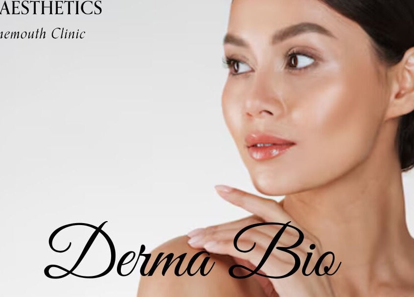 Model showcasing Derma Bio treatment at G L Aesthetics, Tynemouth, England, GB.