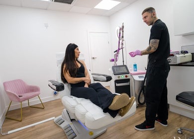 Client receiving treatment at Bianco Beauty Milton Keynes, Milton Keynes, England, GB.