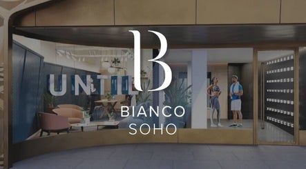 Front view of Bianco Beauty Soho, a chic wellness venue in London, England, GB with modern interior design.