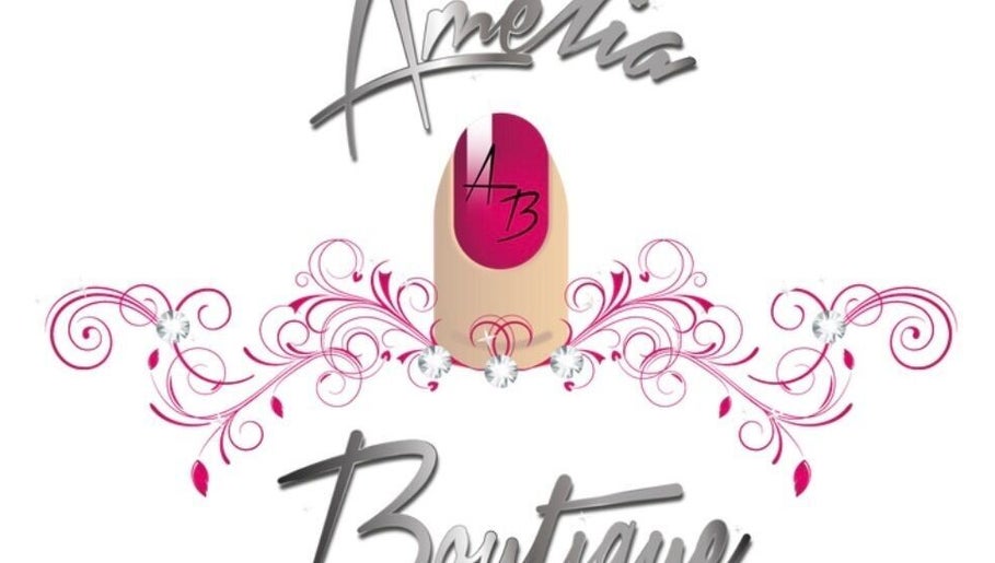 Elegant logo art of Amelia Boutique, Carlton In Lindrick, England, GB, featuring floral embellishments.
