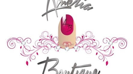 Elegant logo art of Amelia Boutique, Carlton In Lindrick, England, GB, featuring floral embellishments.