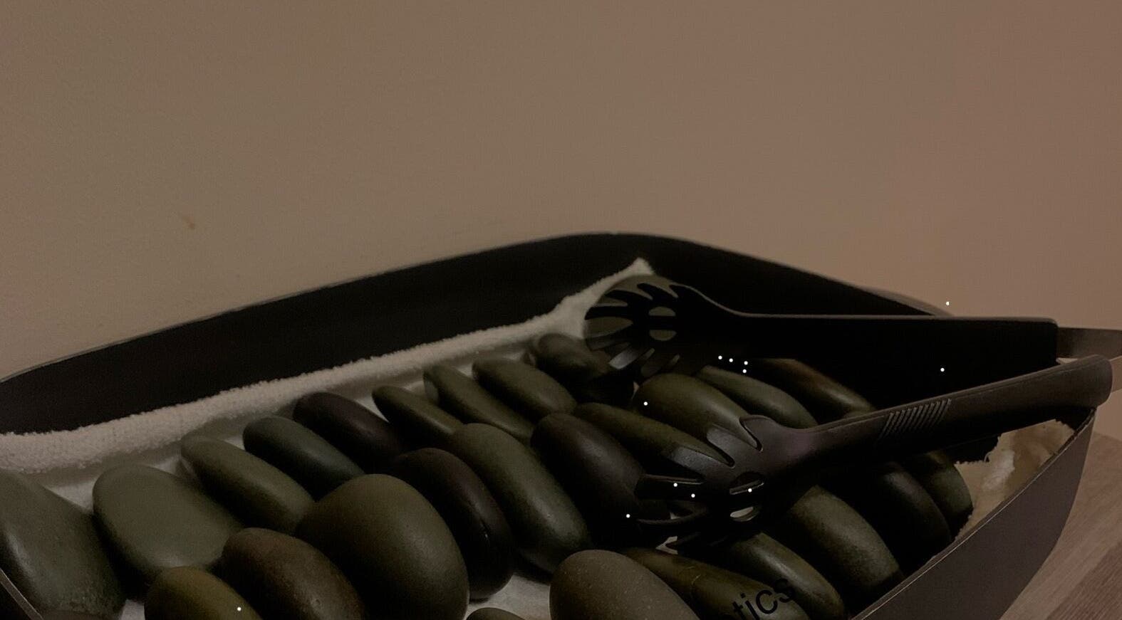 Hot stone massage setup at Cindy Kavita Aesthetics, Windhoek, Khomas region, NA.