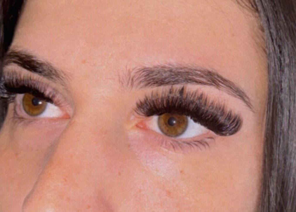 Close-up of expertly styled lashes by Amie J - Lash & Brow artist in Melbourne, Victoria, AU.