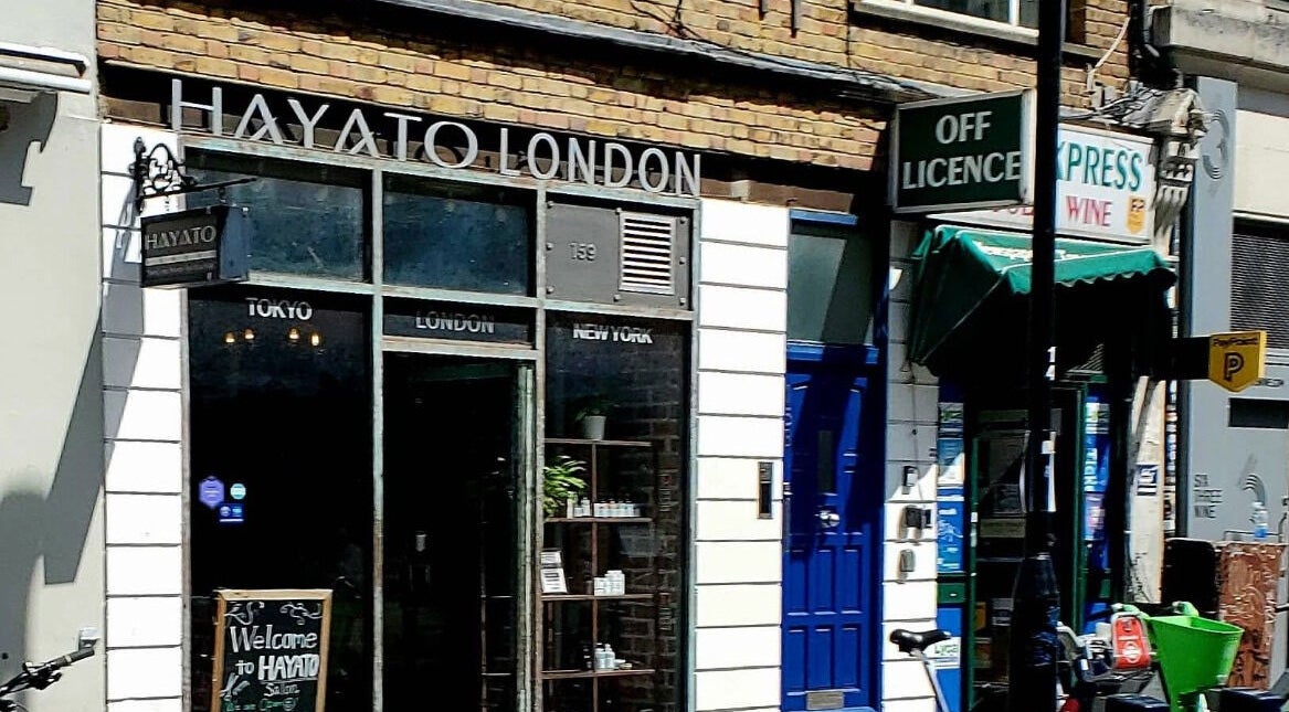 Shopfront of Hayato London beauty salon in London, England, GB, showcasing a charming entrance.