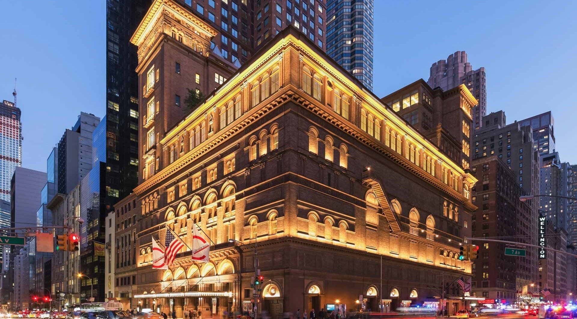 Zegna Nails MIDTOWN at New York, New York, US featuring an elegant lit-up urban landmark.