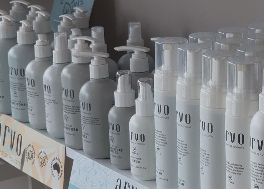 Assorted haircare products at Lily Me Red - CARRARA in Carrara, Queensland, AU.