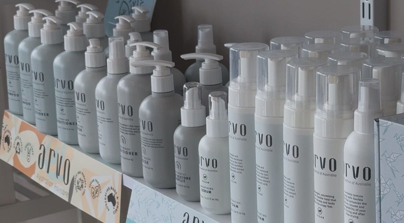 Assorted haircare products at Lily Me Red - CARRARA in Carrara, Queensland, AU.