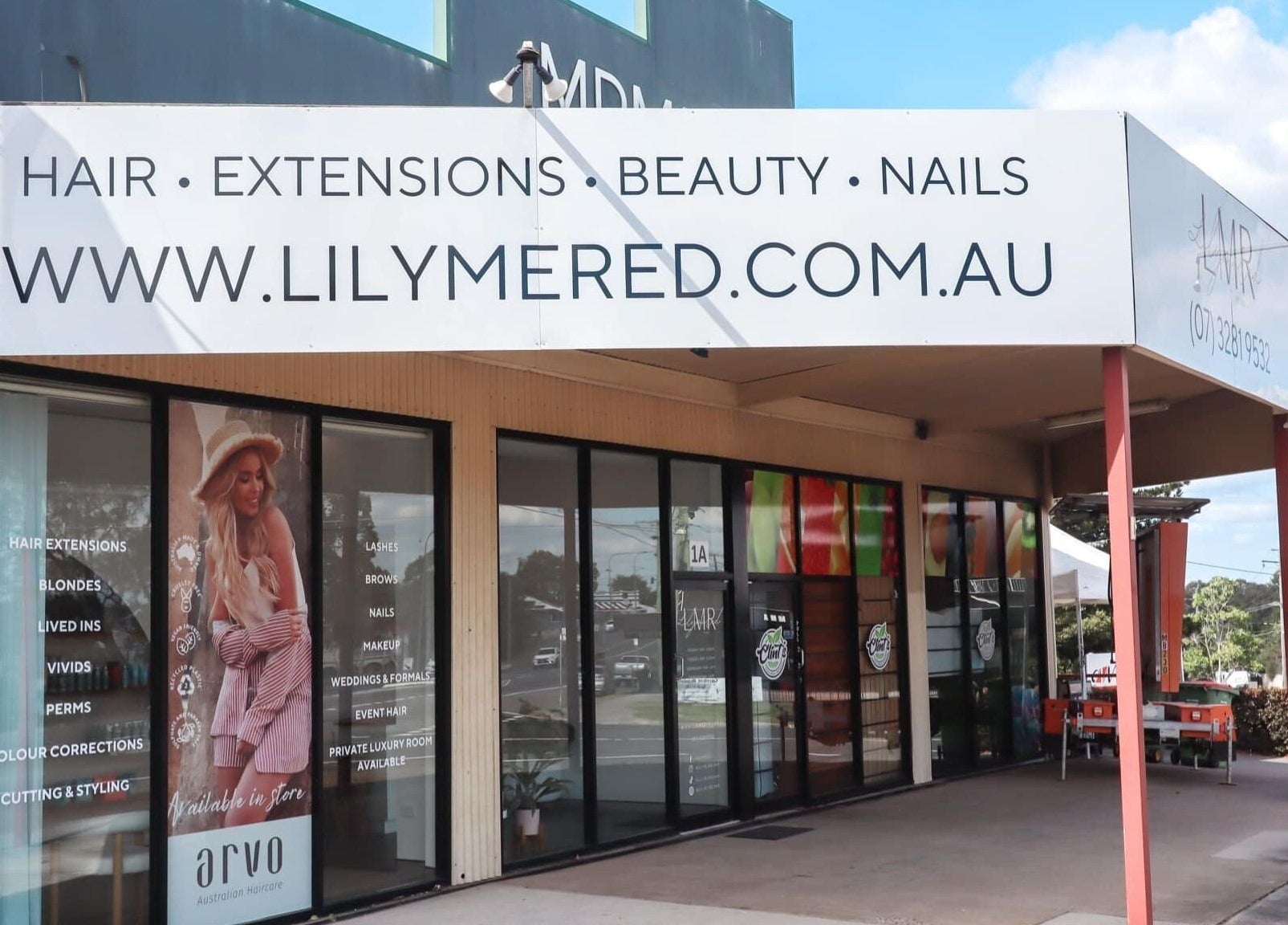 Exterior view of Lily Me Red IPSWICH, a beauty salon in North Ipswich, Queensland, offering beauty and wellness.