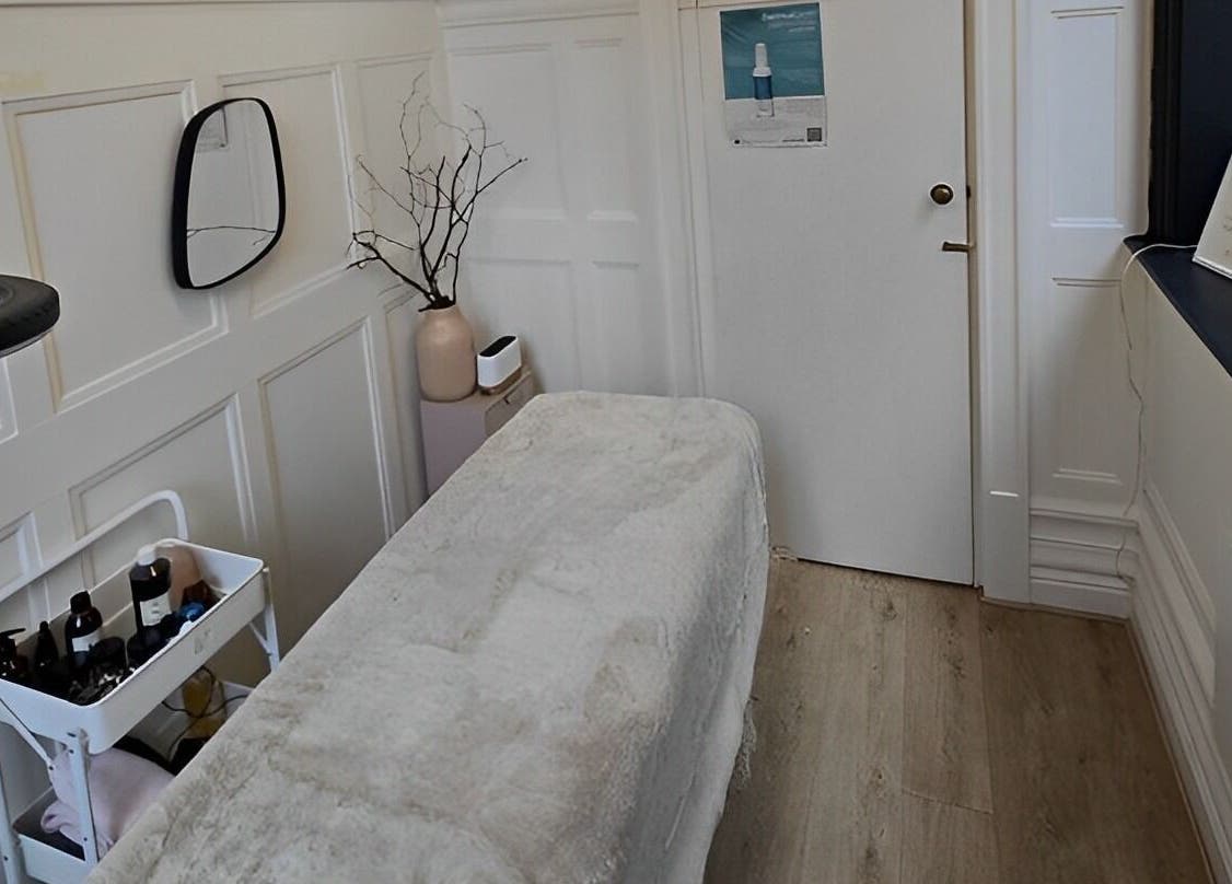 Calming treatment room at Dionne The Dressing Up Box Permanent Makeup & Training Academy, Bolton, England, GB.