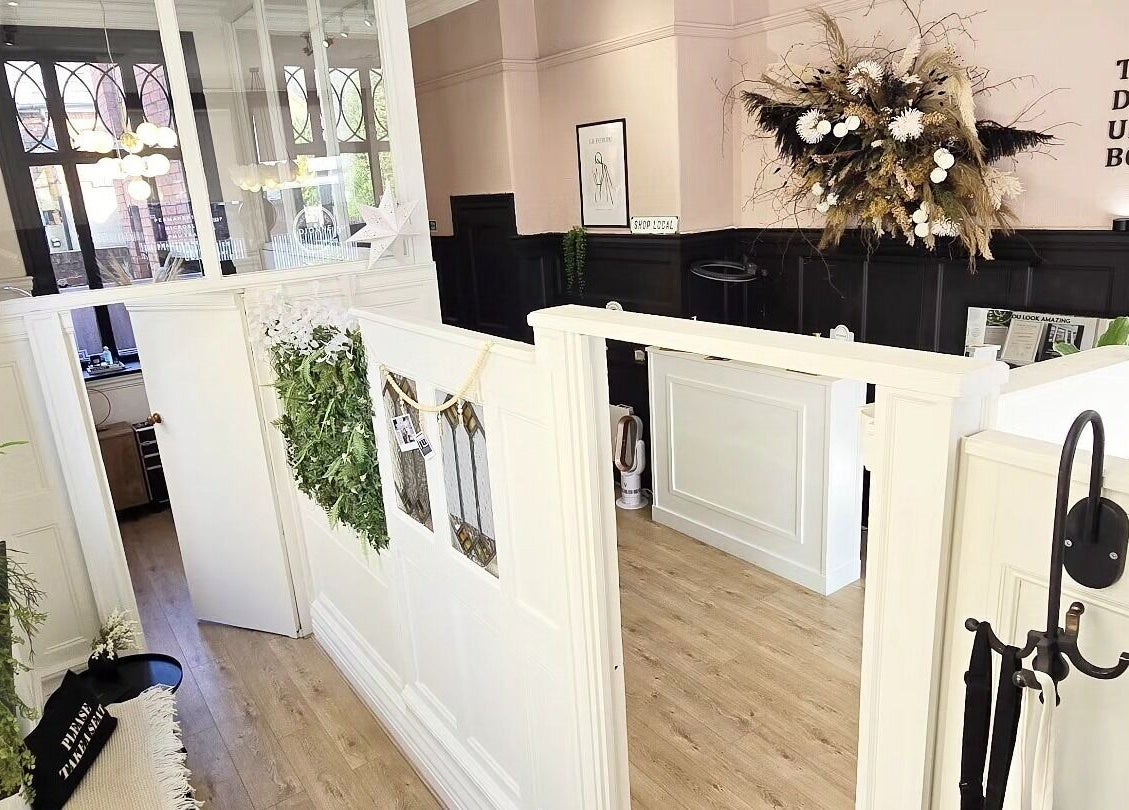 Charming interior of Dionne The Dressing Up Box Permanent Makeup & Training Academy in Bolton, England, GB.