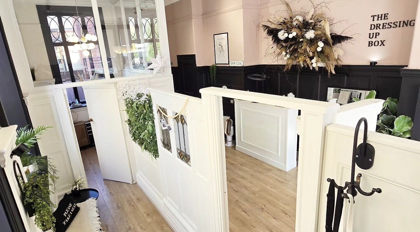 Charming interior of Dionne The Dressing Up Box Permanent Makeup & Training Academy in Bolton, England, GB.