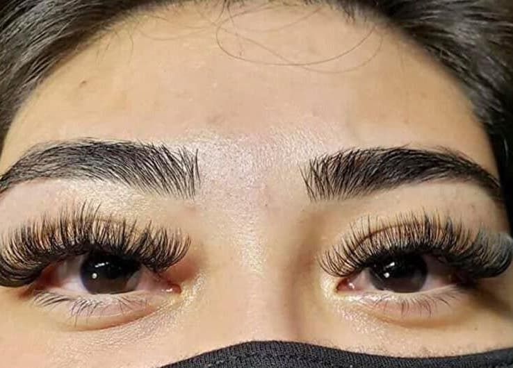 Close-up of expertly styled lashes at The Craft Salon by Tara Lauren in New Smyrna Beach, Florida, US.