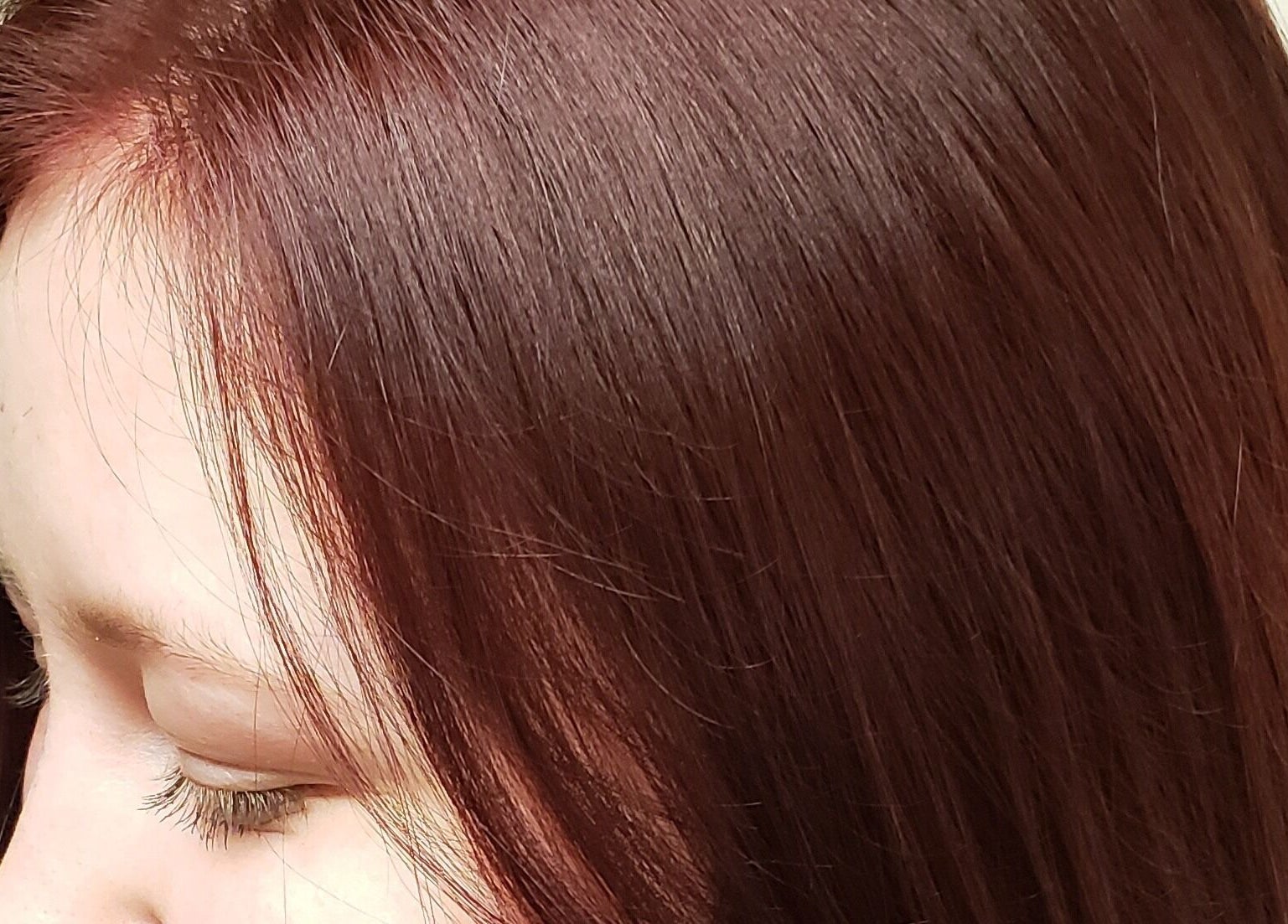 Stunning rich brown hair at Hair by Angelia Chandler-Austin, Jonesboro, Arkansas, US.