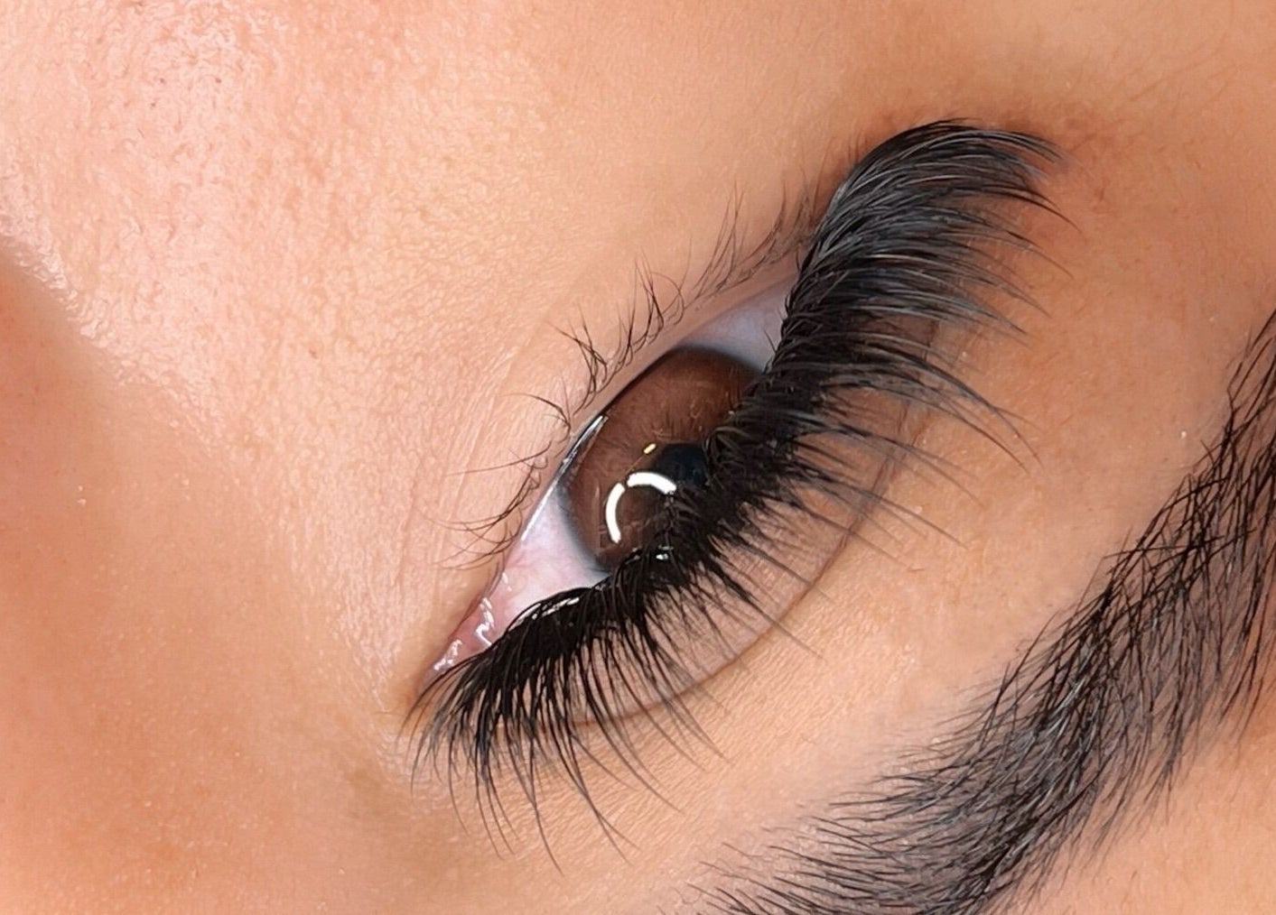Close-up of stylish eyelash extensions from Lovely Diva Lashes in Lytle, Texas, US, perfect for a chic look.