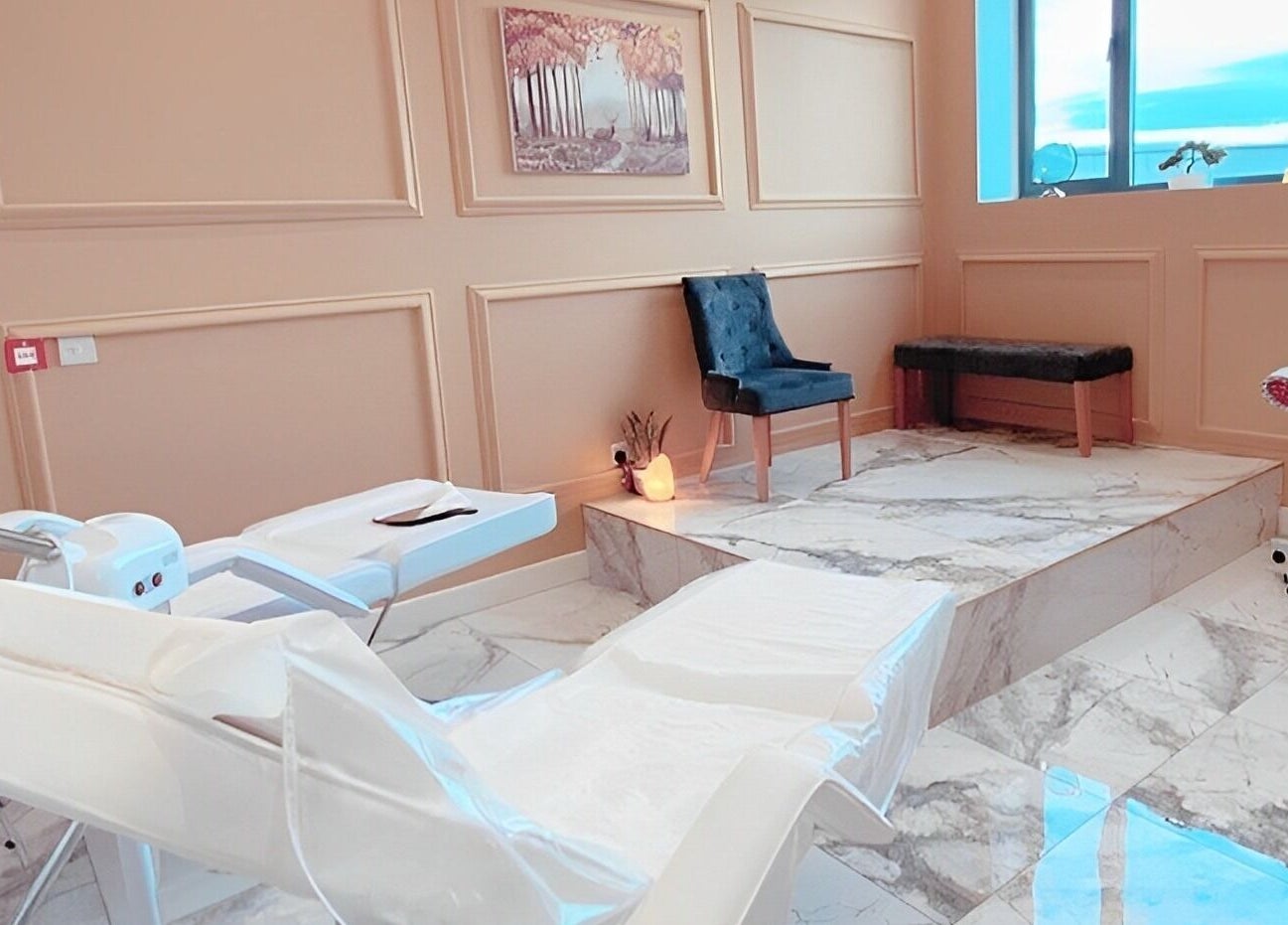 Elegant and serene treatment room at Atlas Cosmetics Clinic - Lytham St Annes, Lytham St Anne’s, England, GB.