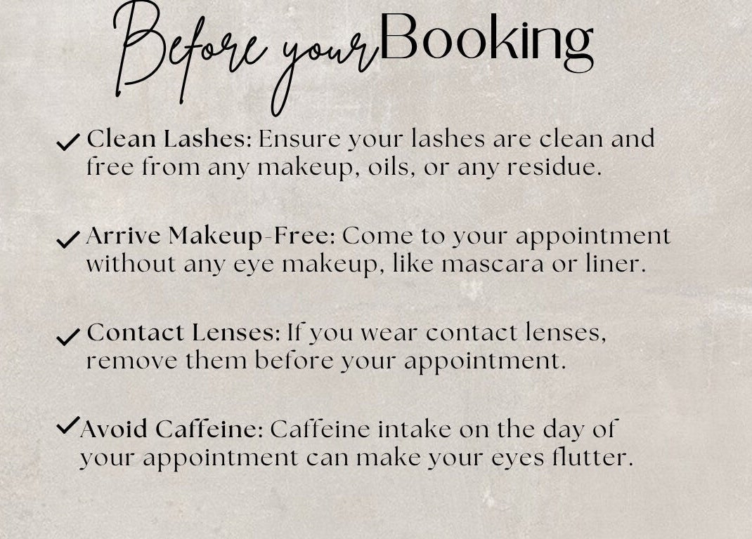 Preparation tips at JARO LASHPIRE®️ in Yuba City, California, US. Clean lashes and arrive makeup-free.
