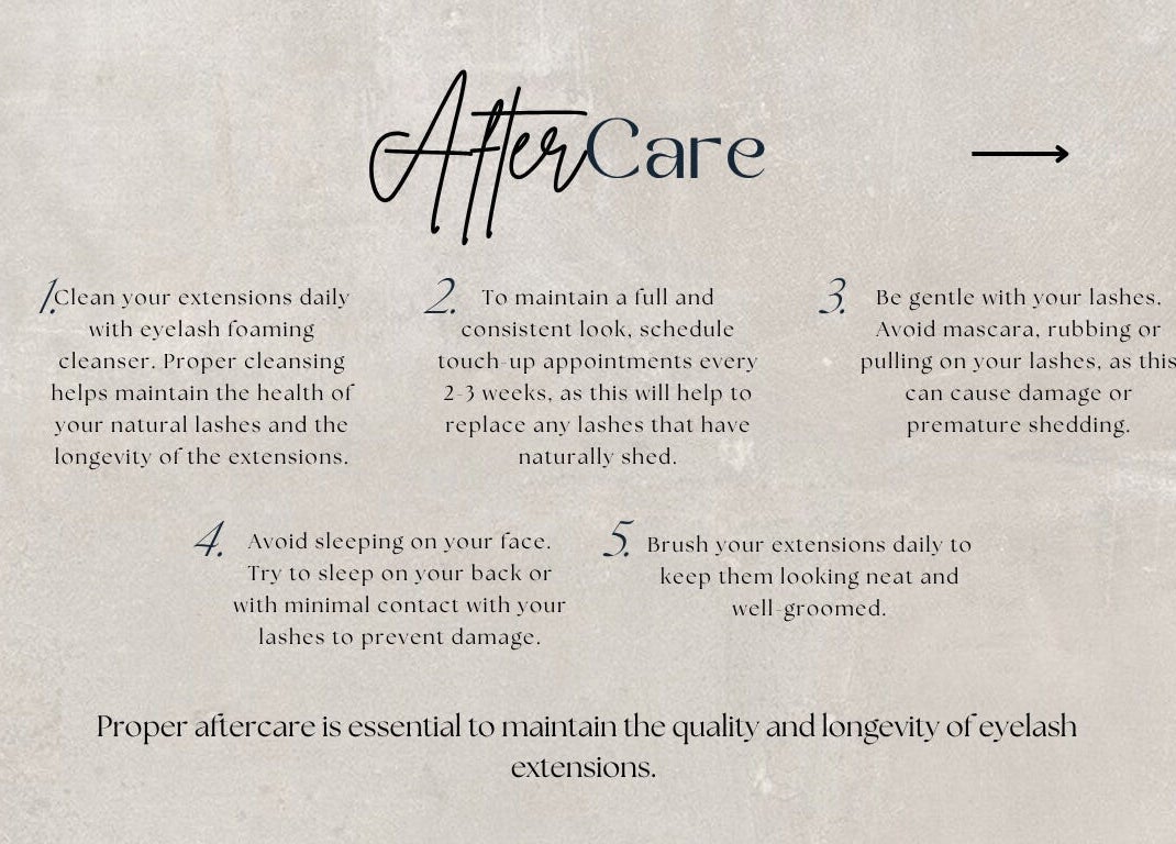 Eyelash extension aftercare guide from JARO LASHPIRE®️ in Yuba City, California, US offering essential tips.