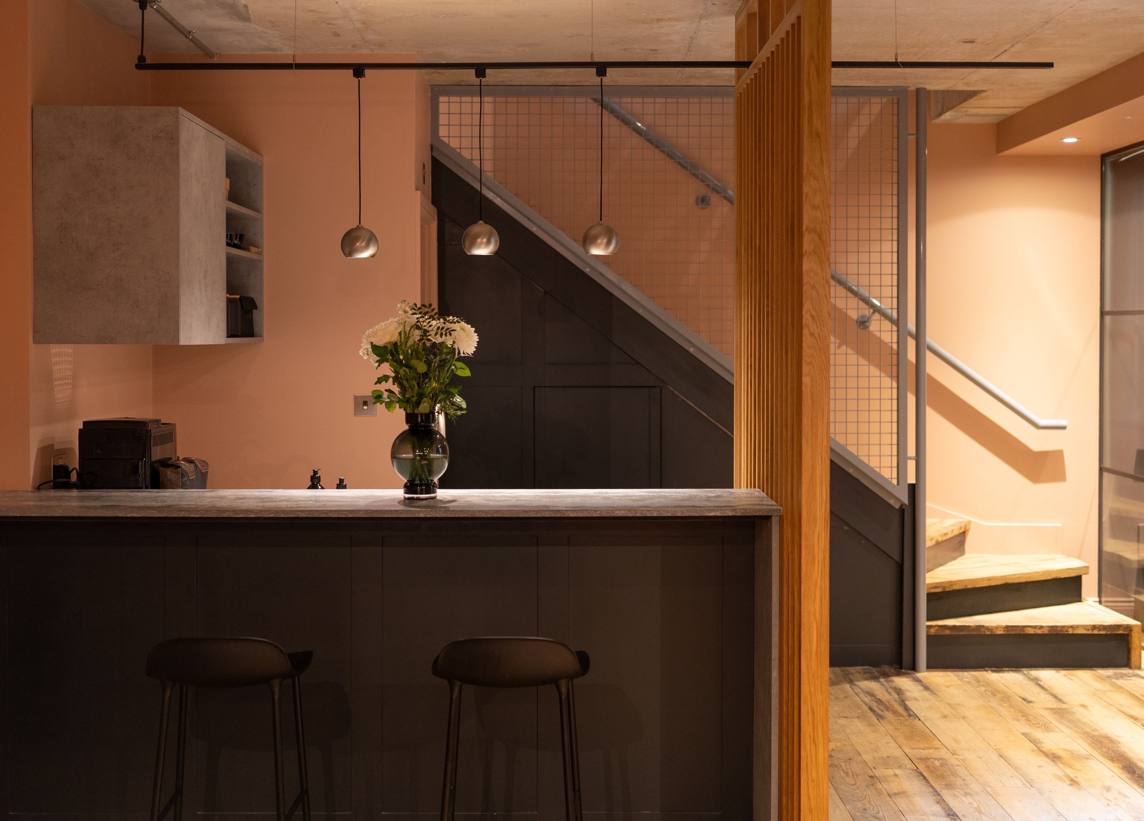 Modern interior at Bond in London, England, GB featuring a cozy bar area with stylish decor.