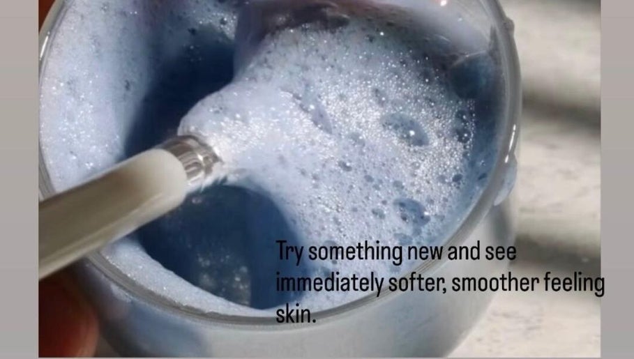 Luxurious blue foamy skin treatment at Skin & Beauty Treatments, Coventry, GB for smoother skin.