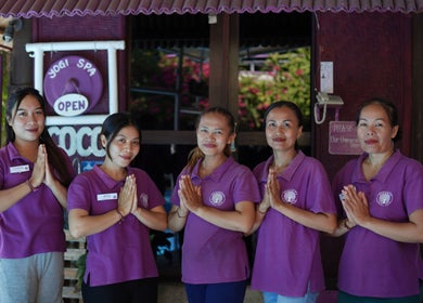 Welcoming staff at Yogi Spa in Bali, Bali, ID, exemplifying warmth and professional care in serene surroundings.