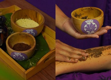 Herbal scrub treatment at Yogi Spa in Bali, Bali, ID for rejuvenating beauty and wellness experience.
