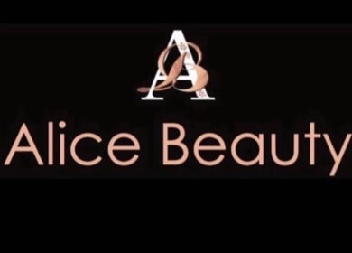 Alice Beauty logo with elegant font, located in Huddersfield, England, GB.