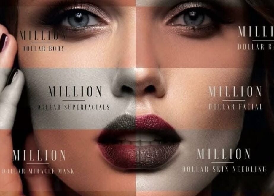 Collage of diverse facial beauty treatments at Beauty by Caroline, Silsoe, England, GB.