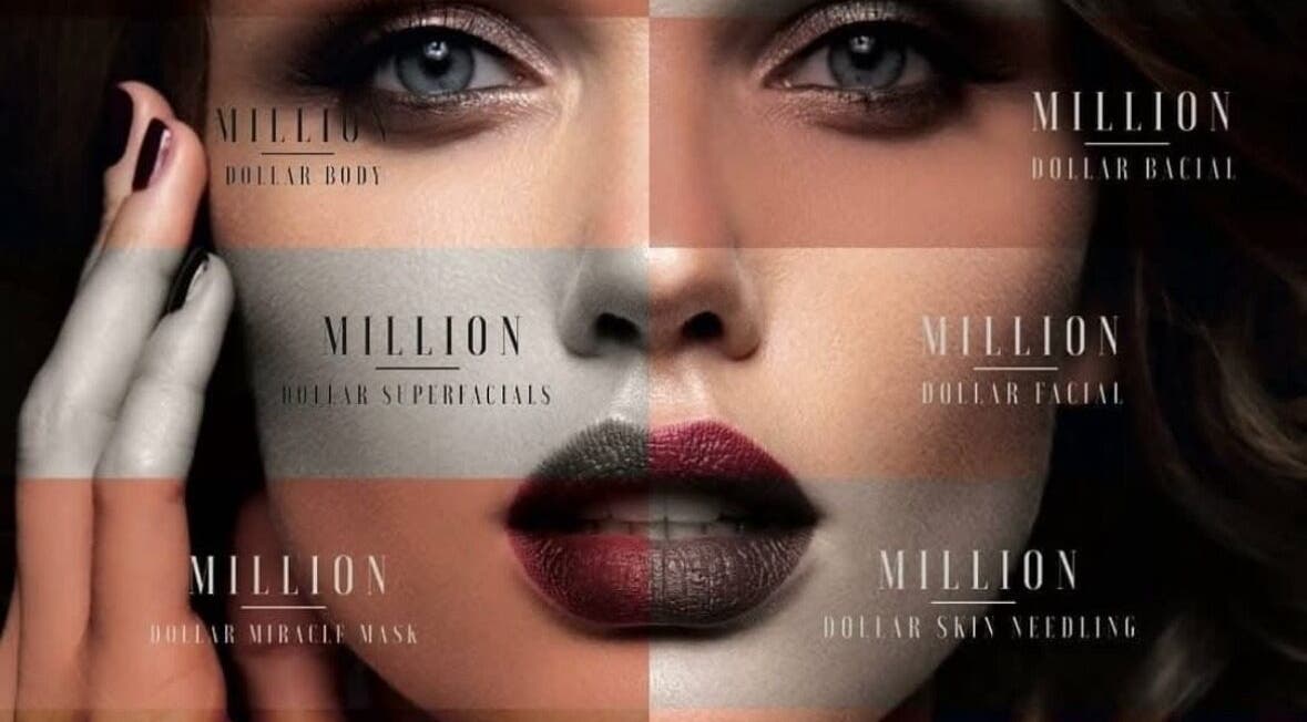 Collage of diverse facial beauty treatments at Beauty by Caroline, Silsoe, England, GB.