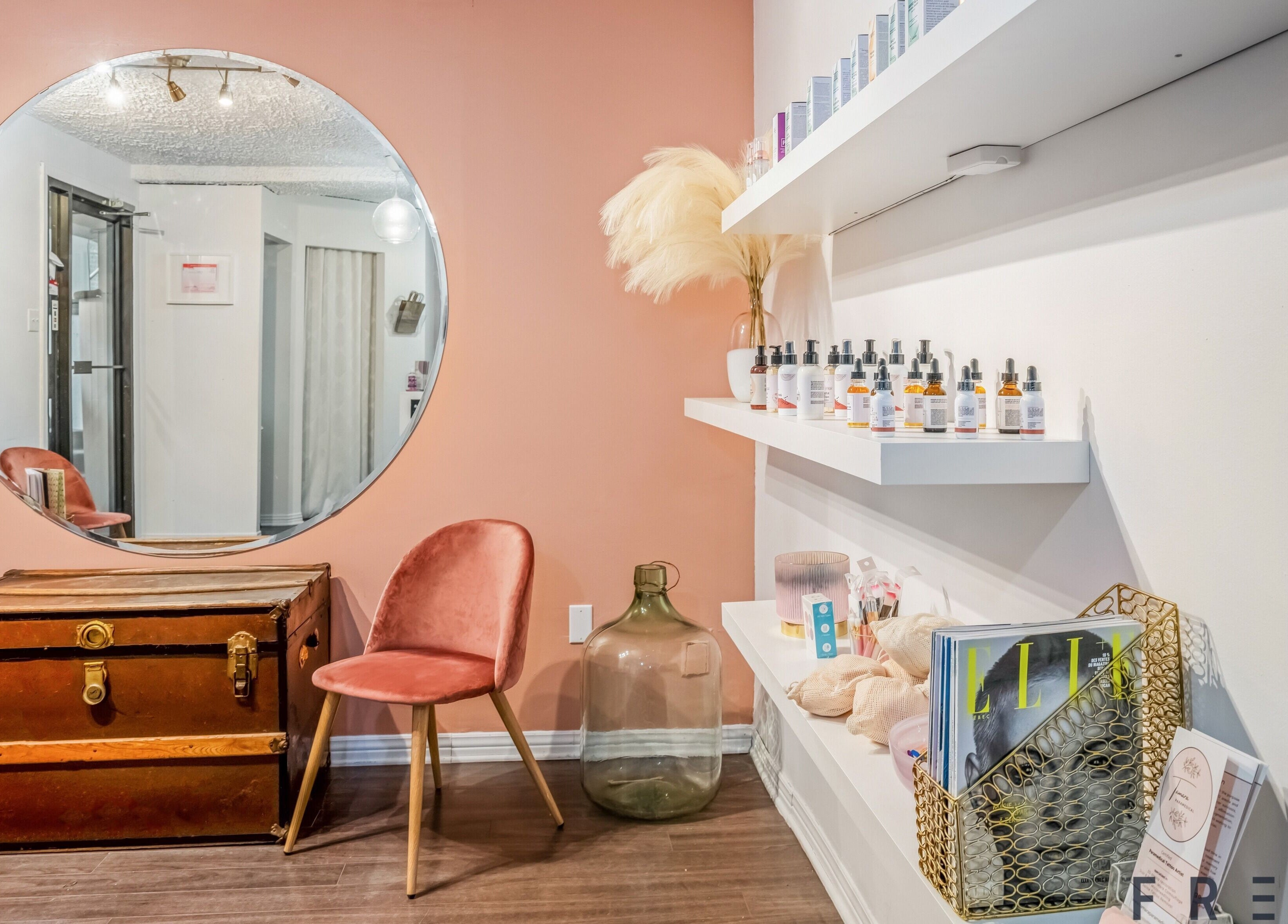 Moonskyn venue interior with stylish decor and products in Montréal, Québec, CA.