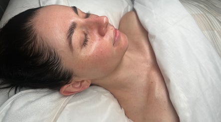 Relaxed client enjoying treatment at That Glow, Melbourne, Victoria, AU.