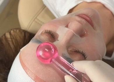 Facial treatment with pink tool at Epidermis, Panania, New South Wales, AU.