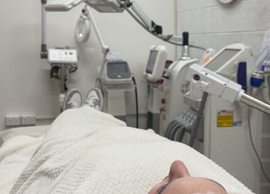 Client receiving advanced skincare at Epidermis, Panania, New South Wales, AU.