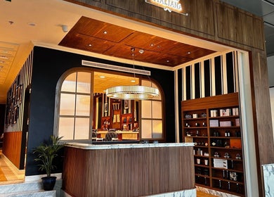 Lobby of Barberia Italiana Grooming Lounge Ltd., Dubai, Dubai, AE, showcasing chic interior with modern decor.