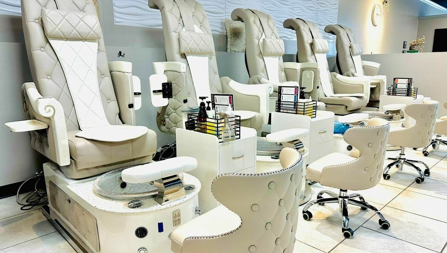 Luxury pedicure chairs at Golden Honey Nails and Spa in Parma Heights, Ohio, US. Enhance your nail care experience.
