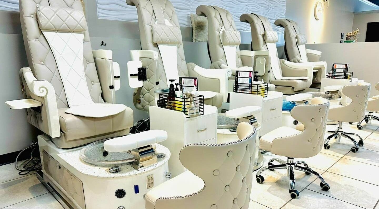 Luxury pedicure chairs at Golden Honey Nails and Spa in Parma Heights, Ohio, US. Enhance your nail care experience.