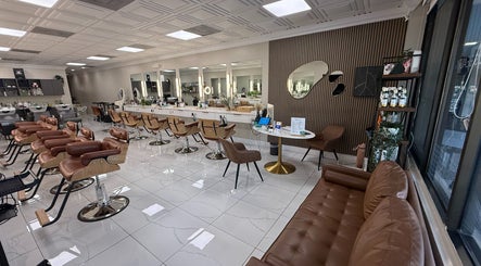 Interior of Fios Beauty in Miami, Florida, US showcasing modern salon chairs and stylish decor.